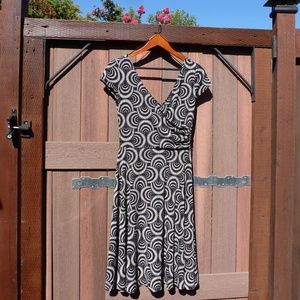 London Times Black and White Dress